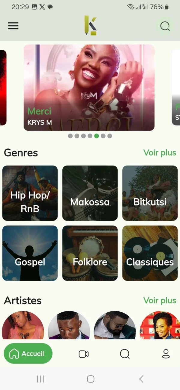 Aperçu de l'application Kamer Lyrics